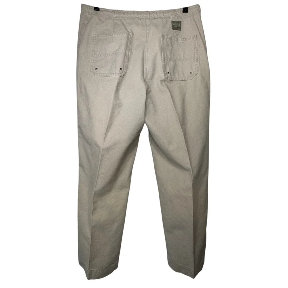 Lauren Ralph Lauren Khaki Capri Pants Women 8 Cotton Utility Drawstring VTG 90s